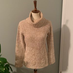Beautiful Tan Cowl Neck Sweater.  Excellent Condition